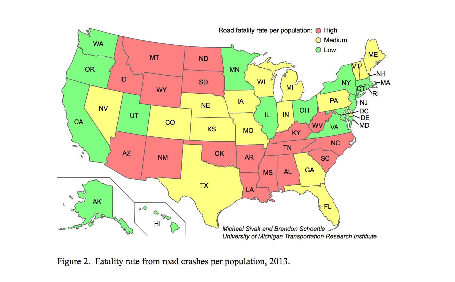 I us info. The most Dangerous States in the USA. Road Fatalities.