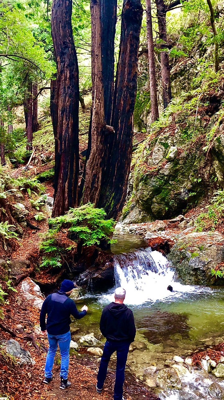 Horgan and another mind-body explorer hiking at Esalen.