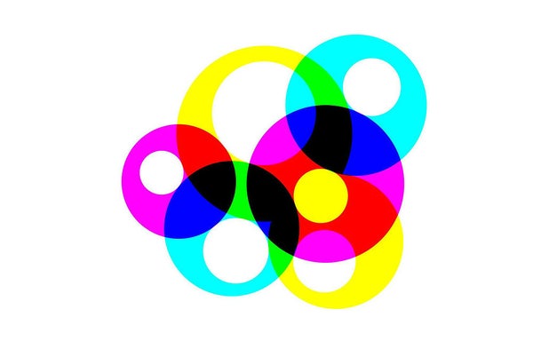 Image description: Several overlapping brightly colored and white circles