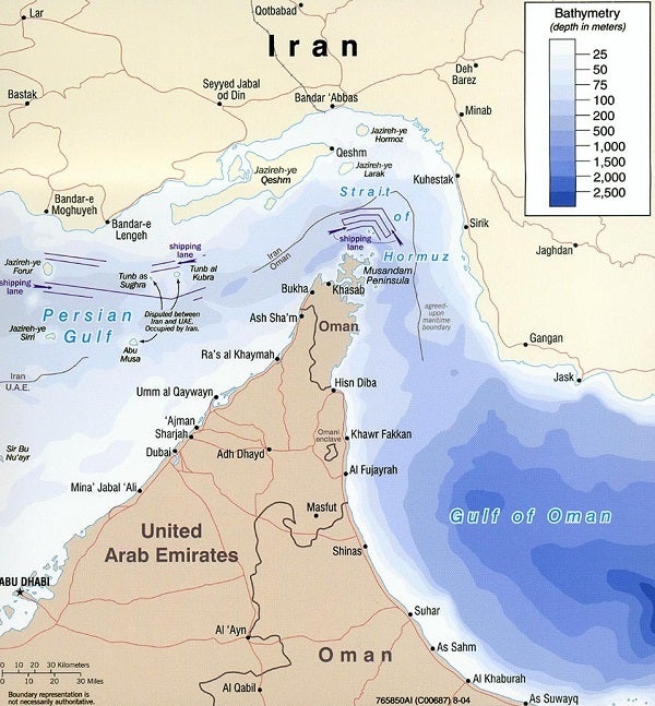 How deep is the strait of hormuz scientific american blog network