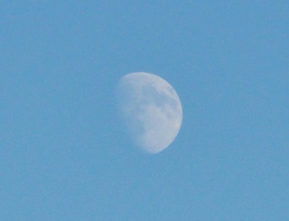 Moon over Mount Saint Helens