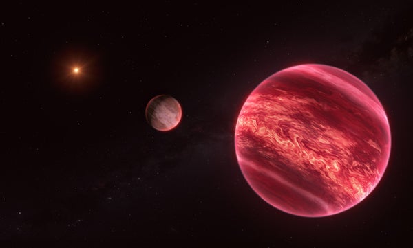 An artist’s impression of CD-35 2722, a system with a moonlike object.