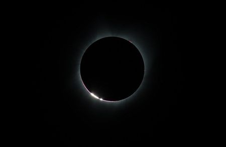 A ring of light left by a solar eclipse.