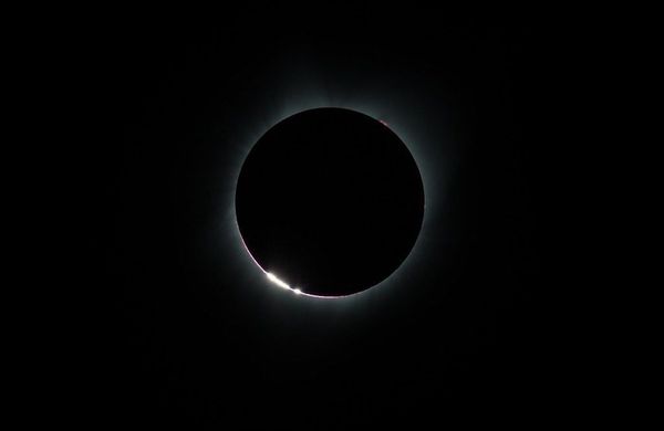 A ring of light left by a solar eclipse.