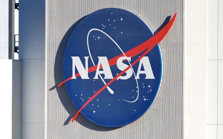 The NASA logo is displayed at NASA’s Jet Propulsion Laboratory