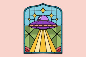 Illustration of a UAP in a plate glass window