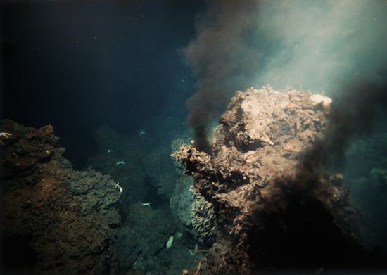 An image of an underwater hydrothermal vent.