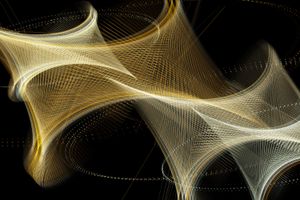 quadratic forms illustrated as glowing curved lines and spaces