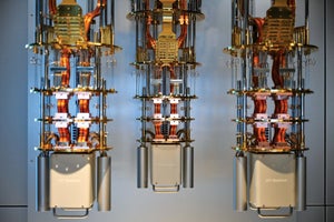A chandelier-shaped cooling system for the quantum computer IBM Quantum System Two.