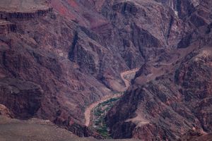 The campsite at Bright Angel Creek corridor at the Grand Canyon, which was hit with flash floods is seen from Grand Canyon Village, Arizona, on August 31, 2026