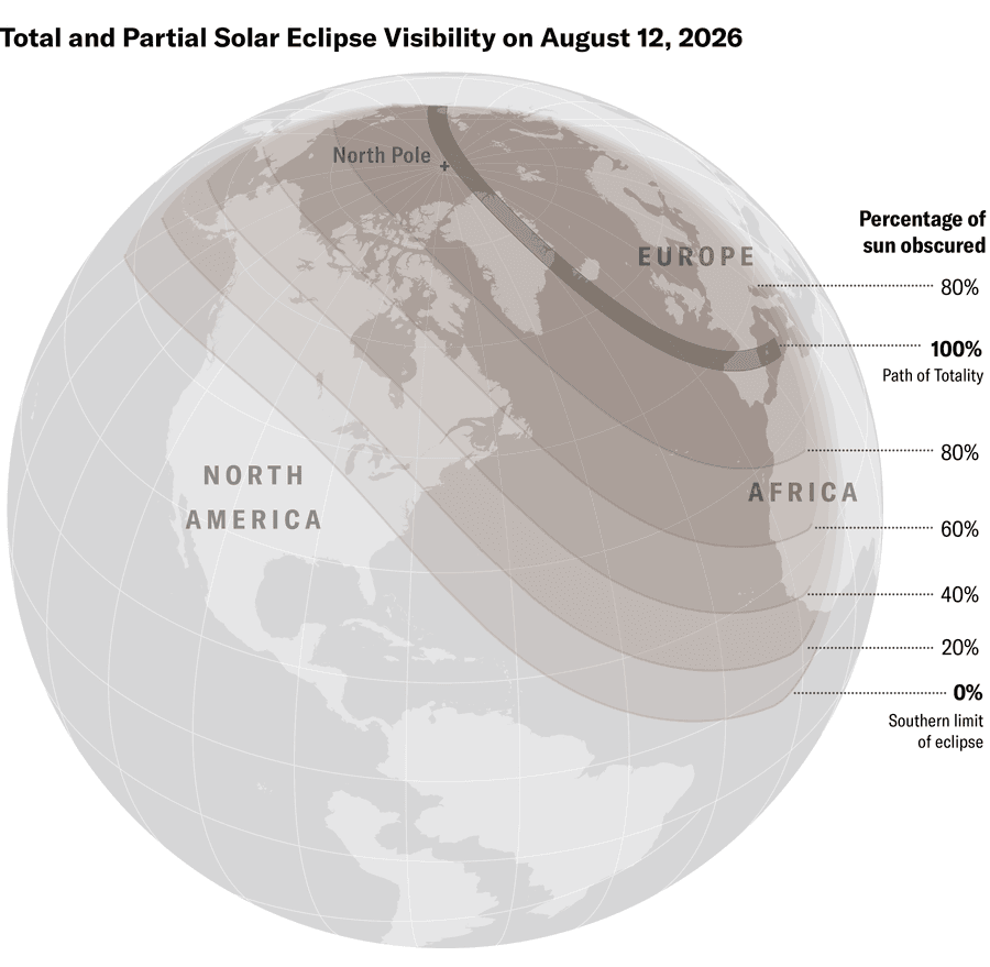 Maps show where the path of totality will overlap parts of Iceland and Spain.