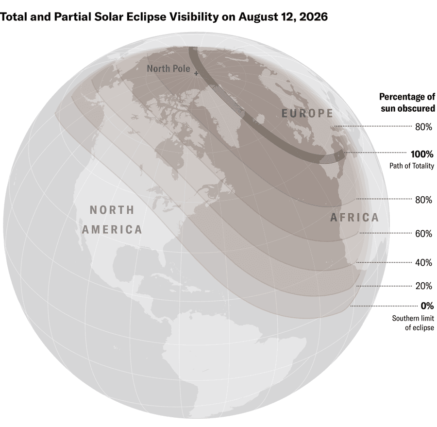 Maps show where the path of totality will overlap parts of Iceland and Spain.