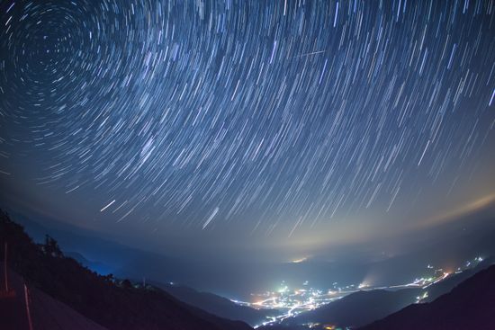 time lapse image of night sky