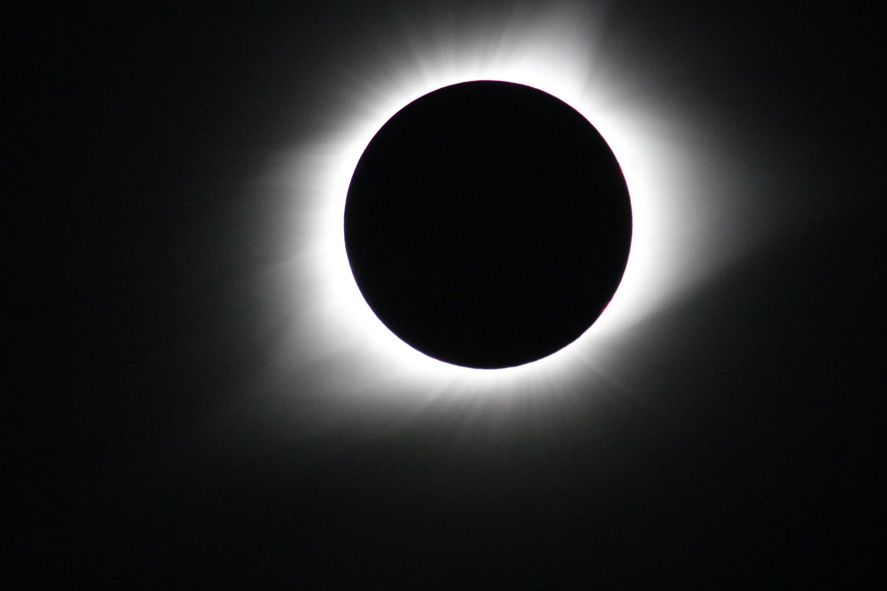 A view of a total solar eclipse's moment of totality