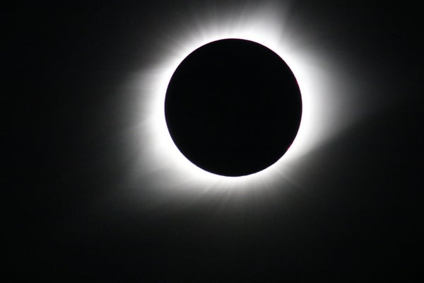 A view of a total solar eclipse's moment of totality