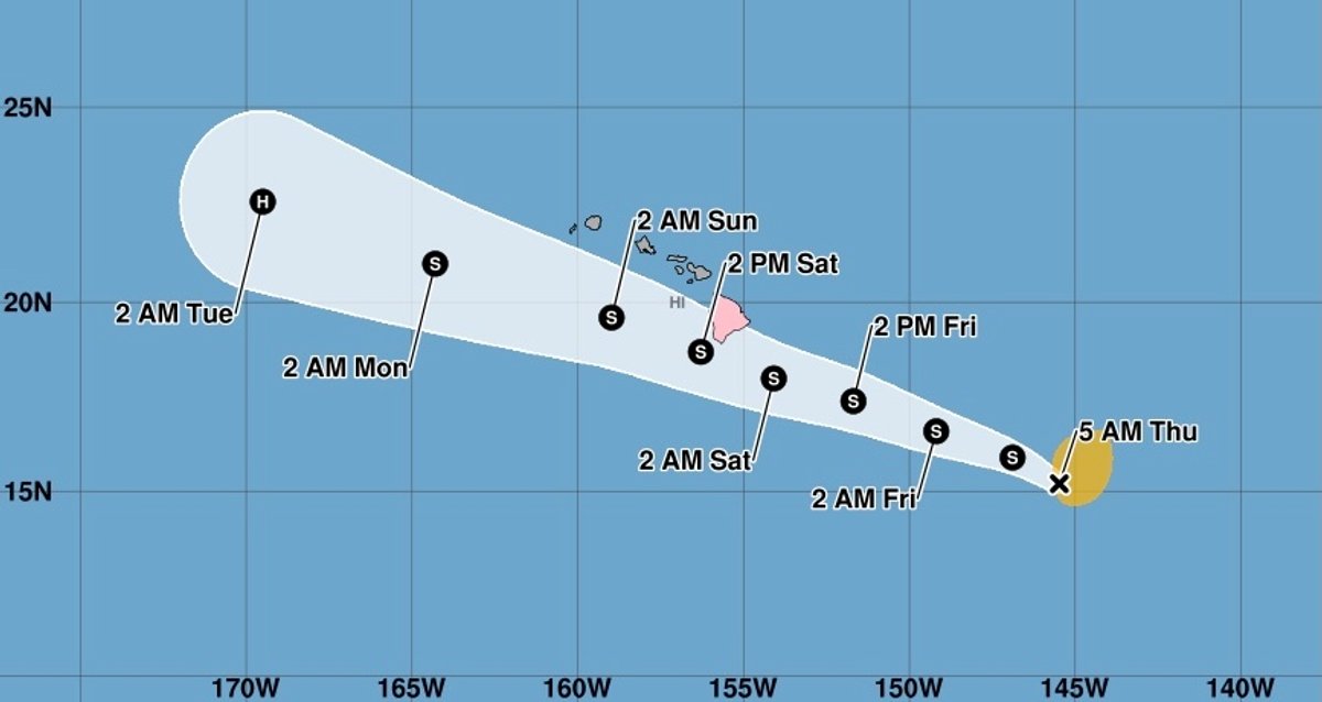 Rare Tropical Storm Lala on course for Hawaii, with hurricane conditions possible