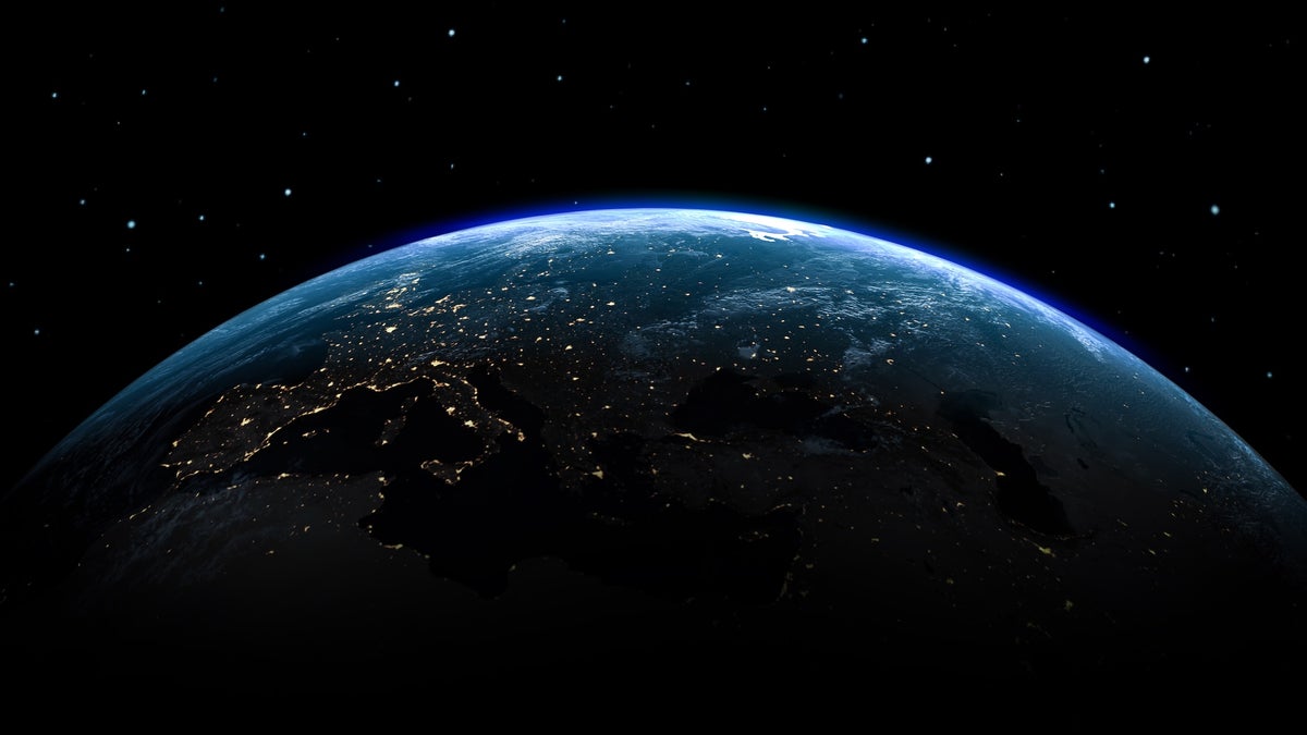 A view of Earth from space.