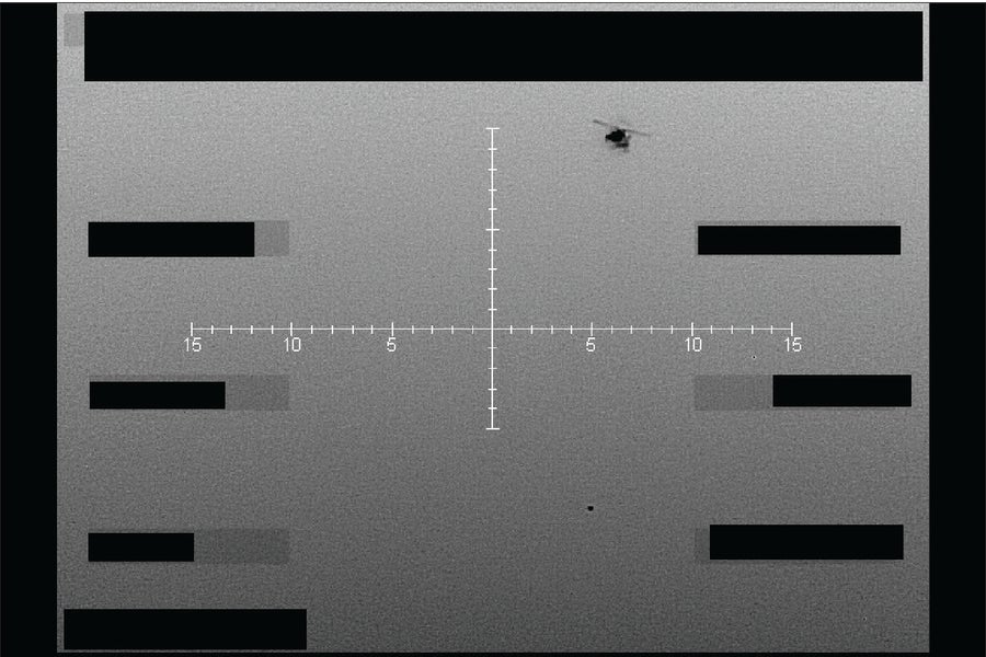 Infrared still image (black hot) captured of unidentified object below helicopter over western U.S. in September 2025.