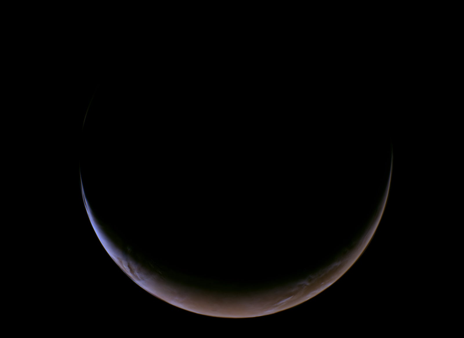This view of a crescent Mars was captured on May 15, 2026, at about 5:03 A.M. PDT by NASA’s Psyche mission as it approached the planet for a gravity assist. The image has been processed into a natural-color view using red, green and blue data from the multispectral imager instrument.