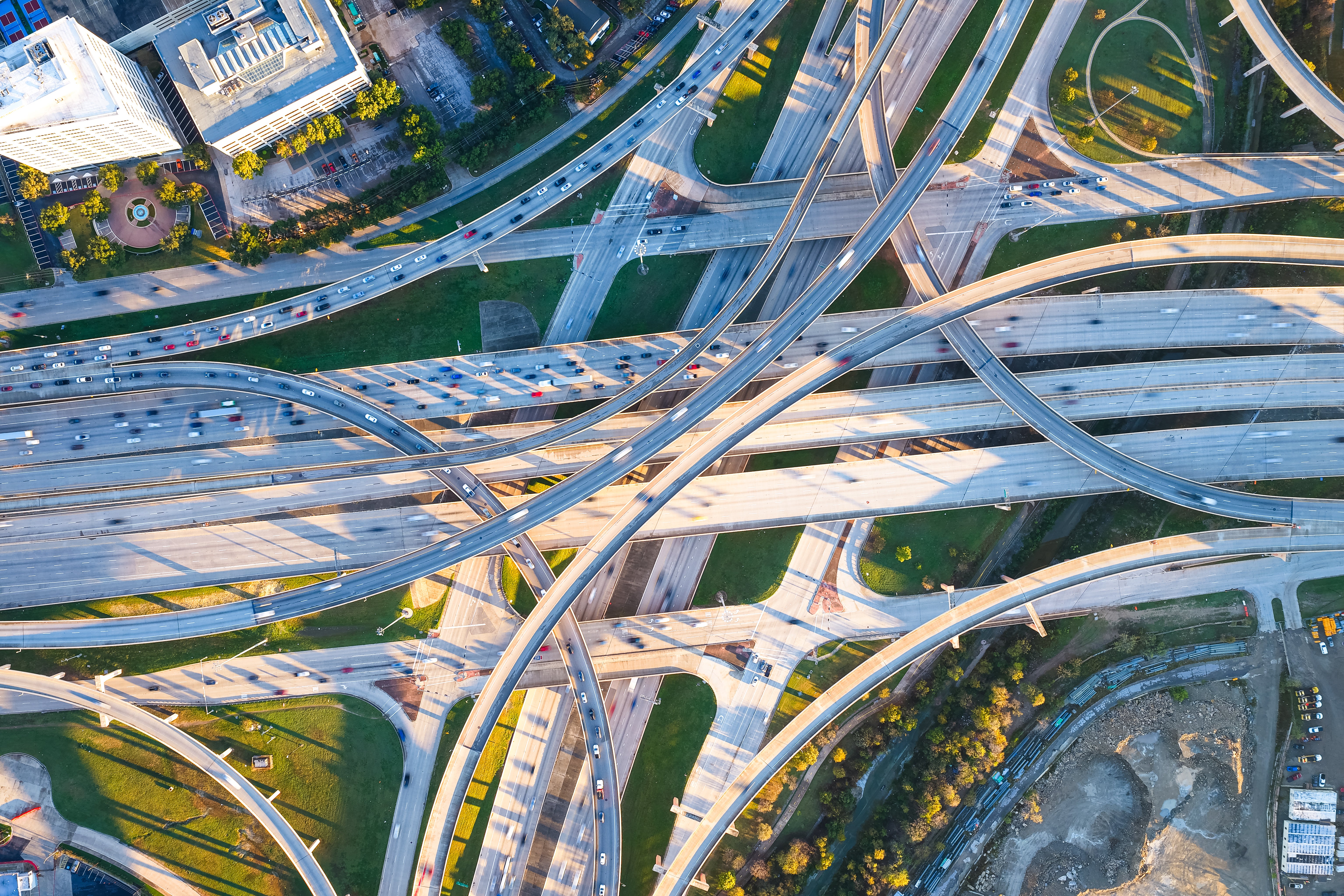 Top Down Aerial photo of High Five Interchange in Dallas, Texas