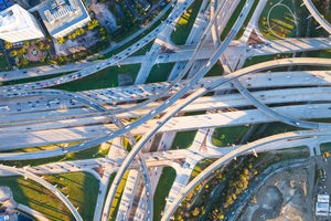 Top Down Aerial photo of High Five Interchange in Dallas, Texas