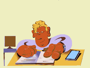 Conceptual illustration showing a person distracted by notifications.