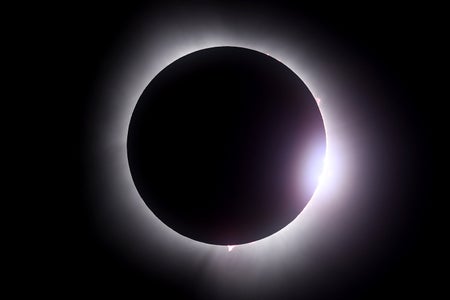 The moon passes in front of the sun during a solar eclipse on April 8, 2024, in Martin, Ohio.
