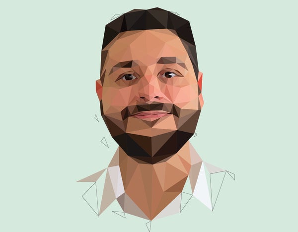 Stylized illustration portrait of Kauê M. Costa by Jessine Hein.