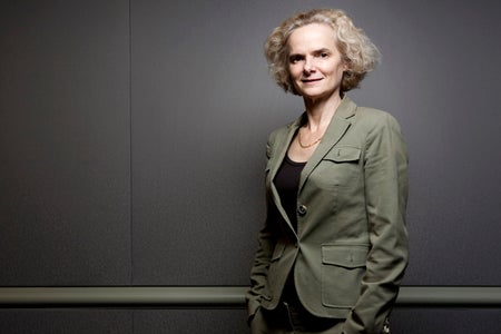 Nora Volkow, director of the National Institute on Drug Abuse (NIDA) at the National Institutes of Health, stands for a photograph following an interview.