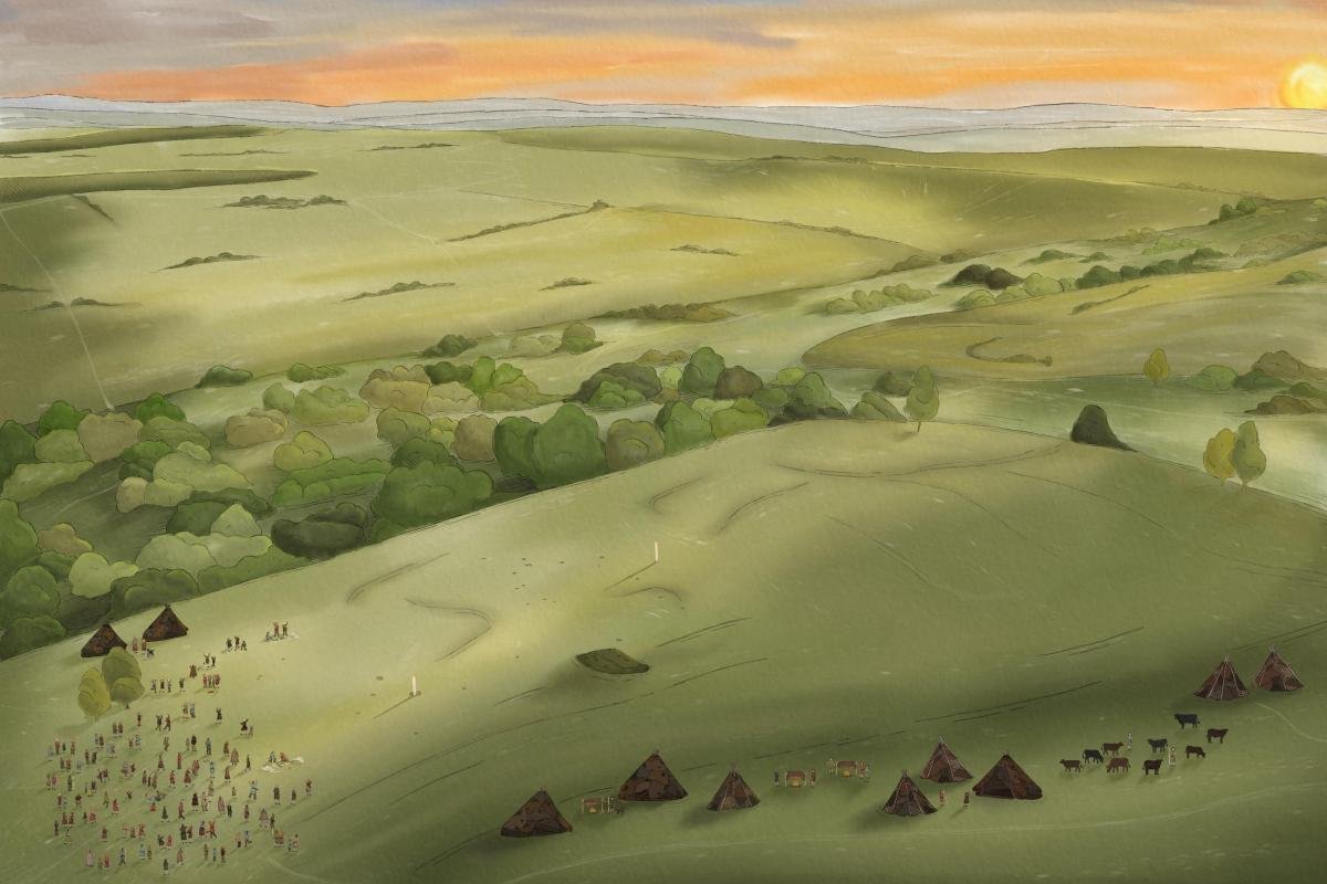 Reconstruction of summer solstice celebrations at Bulford, England, 5,000 years ago
