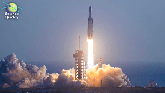 An image of NASA’s Nancy Grace Roman Space Telescope rises to space during launch