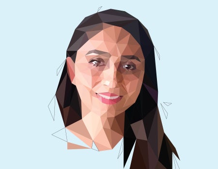 Stylized illustration portrait of Samagya Banskota by Jessine Hein.