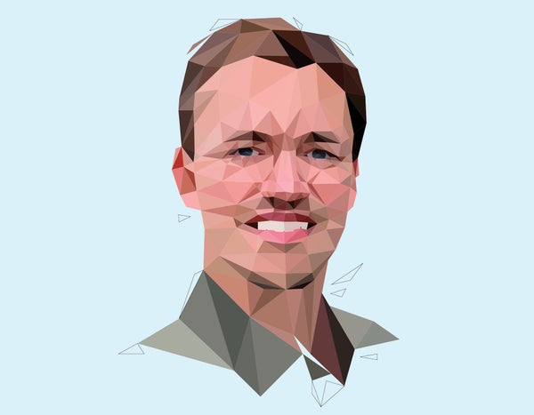 Stylized illustration portrait of Mikhail Kolmogorov by Jessine Hein.