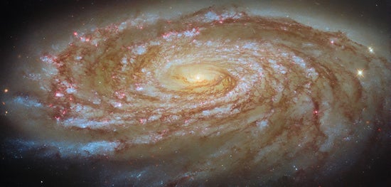 This NASA/ESA Hubble Space Telescope image features the spiral galaxy Messier 88 (M88).
