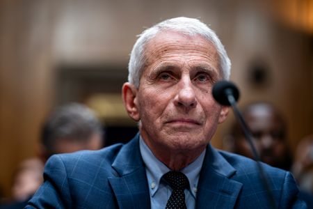 Fauci with microphone