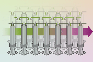 Cropped image of a graphic showing how uranium enrichment works.
