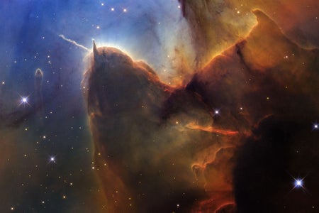 Formation of gas in a stellar nursery.