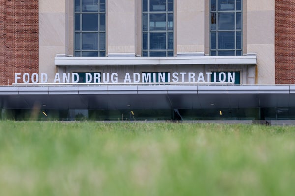 The U.S. Food and Drug Administration headquarters shown with grass in the foreground in Silver Spring, Maryland, on April 28, 2026.