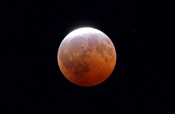 A mostly red moon.