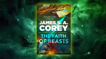 Cover of book Faith of Beasts by James SA Corey floating in space