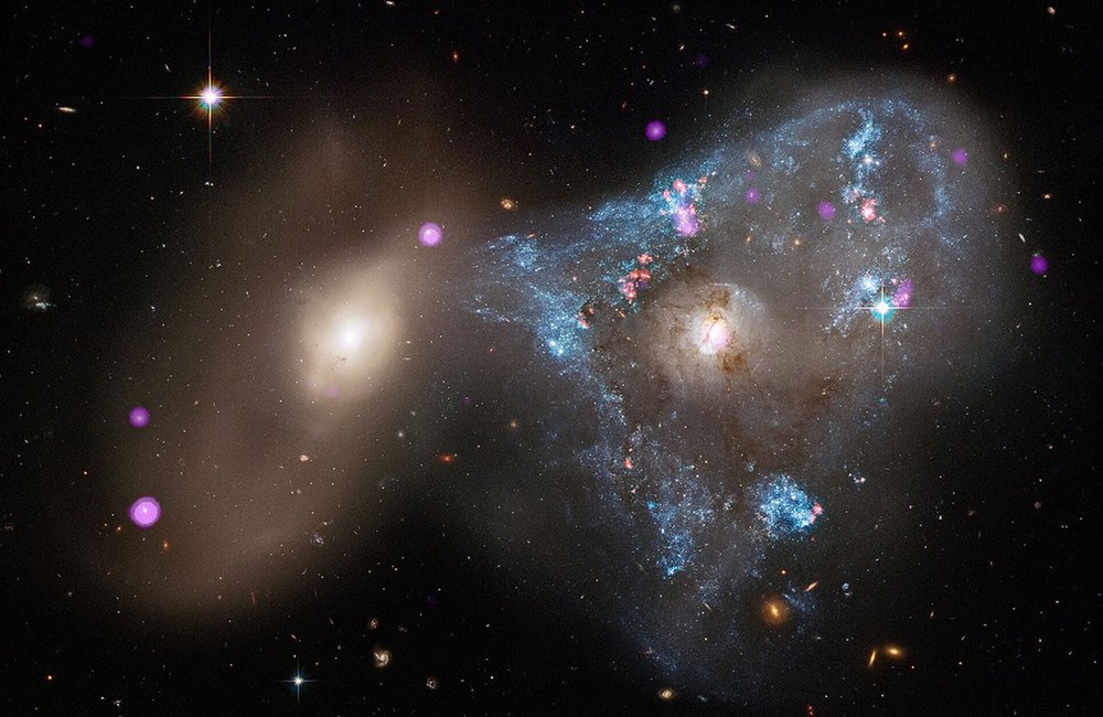 An irregular, colliding galaxy.