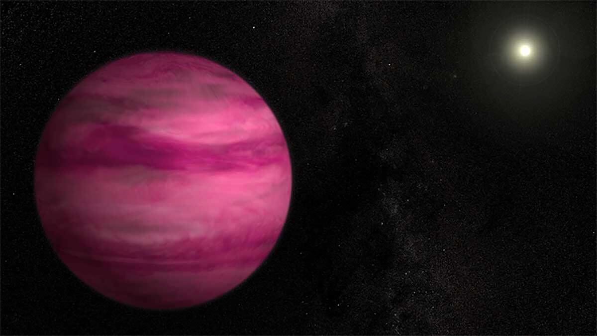 Salty clouds discovered on pink puffball planet