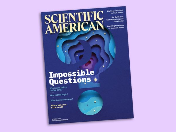 Cover of the October 2026 issue of Scientific American against a lilac background.