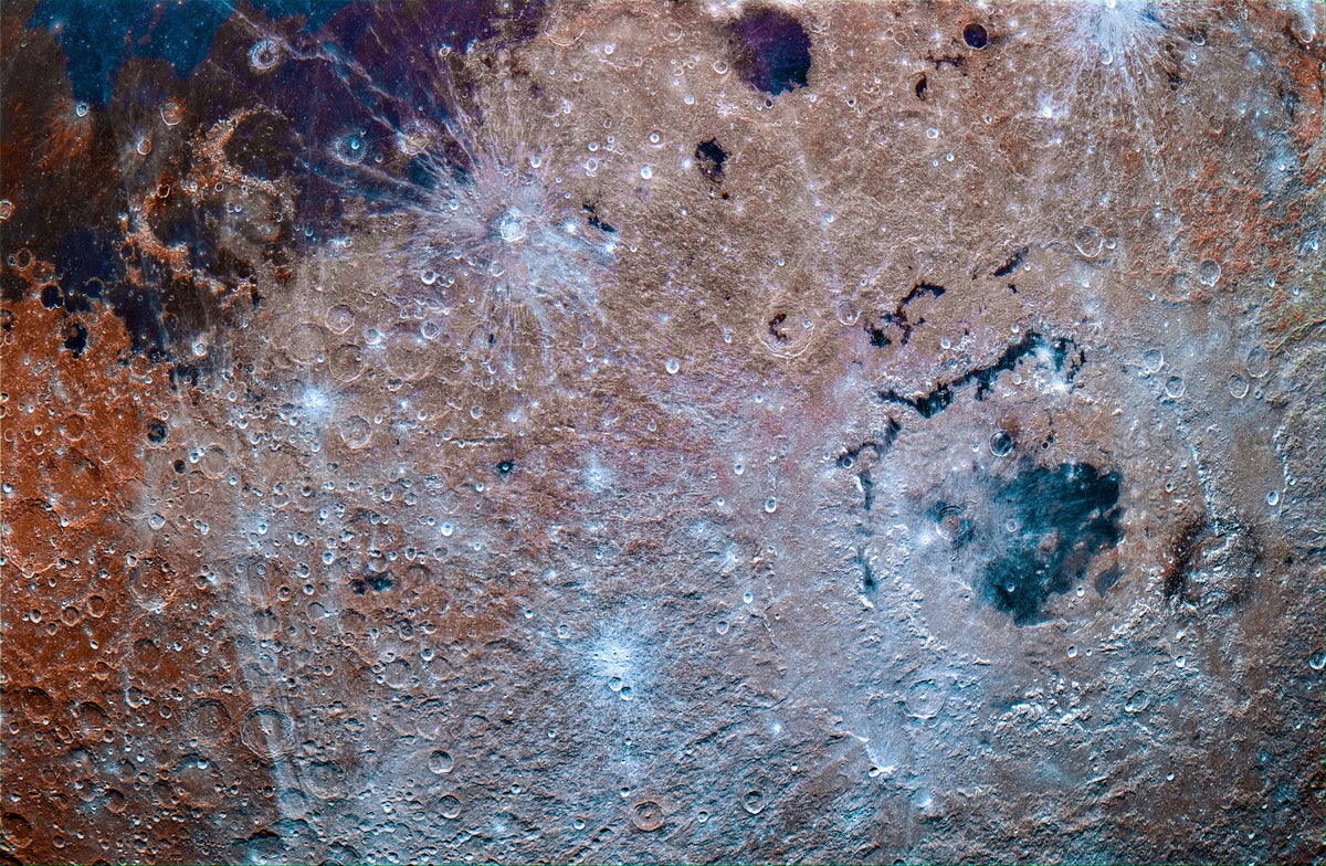 Far side moon photos reveal hidden lunar minerals in brilliant color