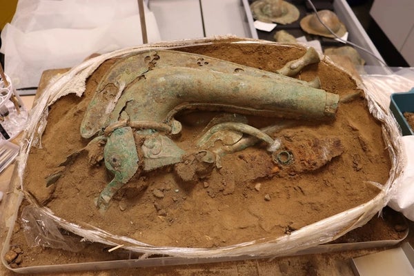 A carnyx or battle horn dating to Iron Age.