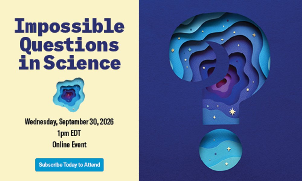 Promotional image for a webinar on Impossible Questions showing an illustrated question mark
