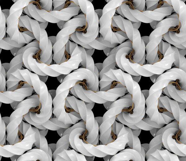 A series of interlocking rope knots