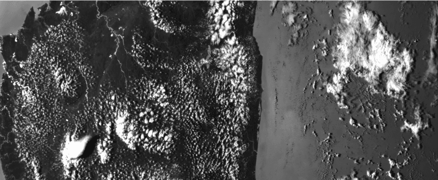 A flyby photo of Madagascar from Juice