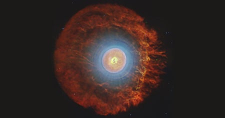 Image of a planetary nebula taken by the James Webb Space Telescope.