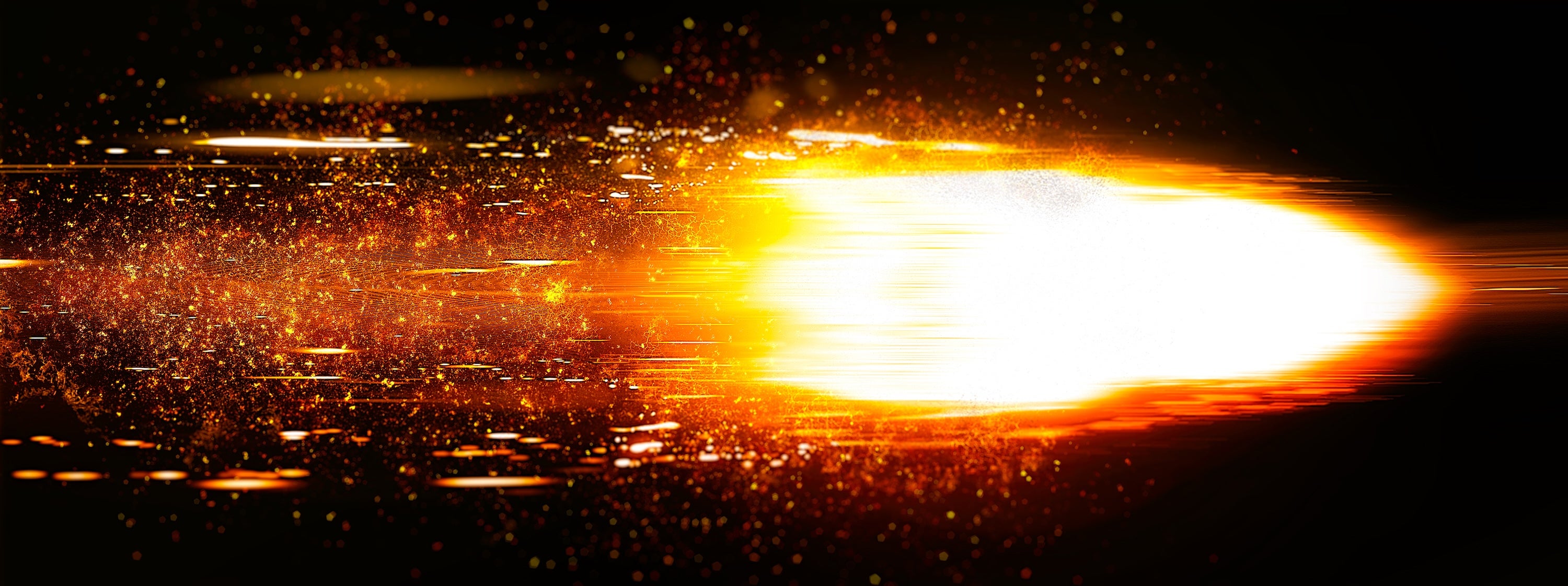 3D rendered flaming rocket missile